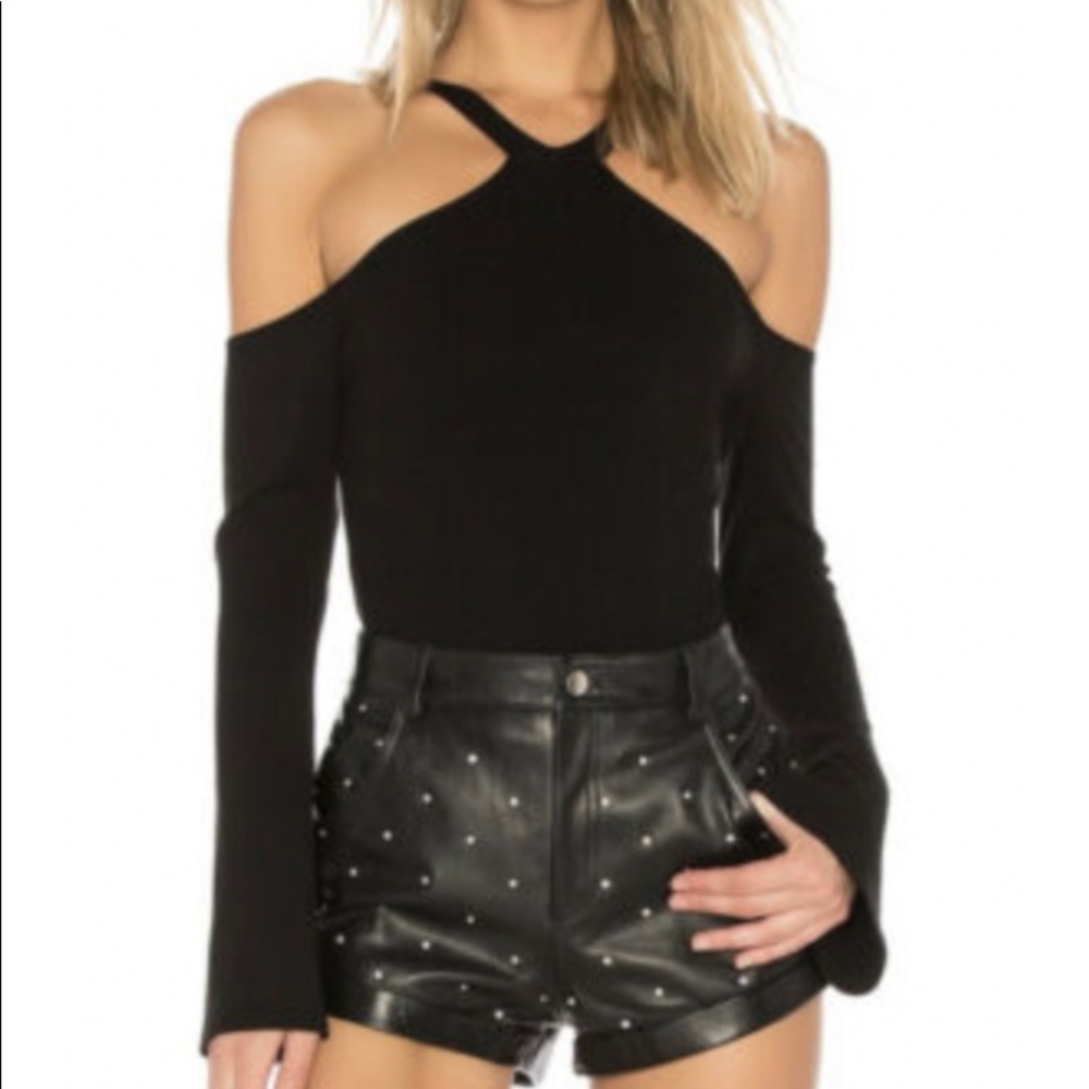LNA Black Ribbed Top